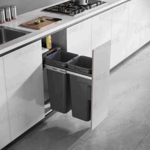Thùng rác đôi gắn cánh kéo âm tủ GrandX XW.D30MD