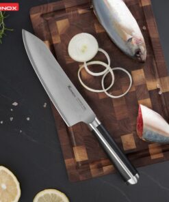 Hình ảnh dao thép Nhật Konox Damascus Eiko Series 7″ Deba Knife