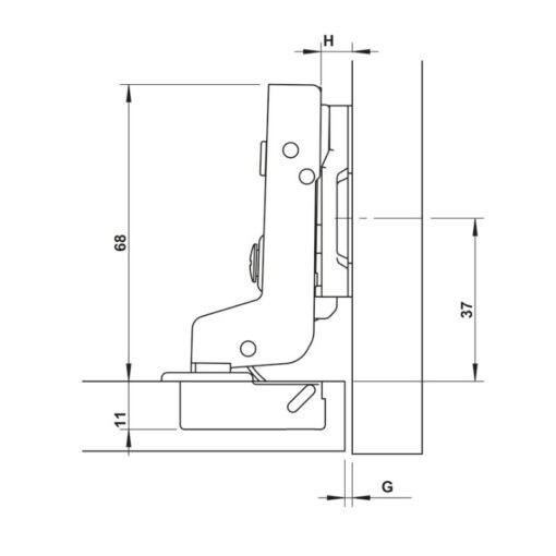 Bản lề trùm ngoài Metalla SM 110° Giảm Chấn Hafele 315.07.115 - Ảnh 3