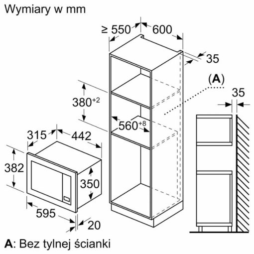 Kích thước lò vi sóng Bosch BEL620MB3