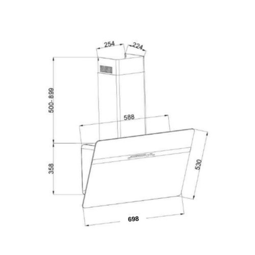Máy hút mùi áp tường GrandX GX H70S86G 5 kich thuoc may hut mui ap tuong grandx gx h70s86g