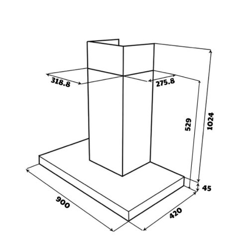 Máy hút mùi áp tường GrandX GX H90C69G 5 kich thuoc may hut mui ap tuong grandx gx h90c69g