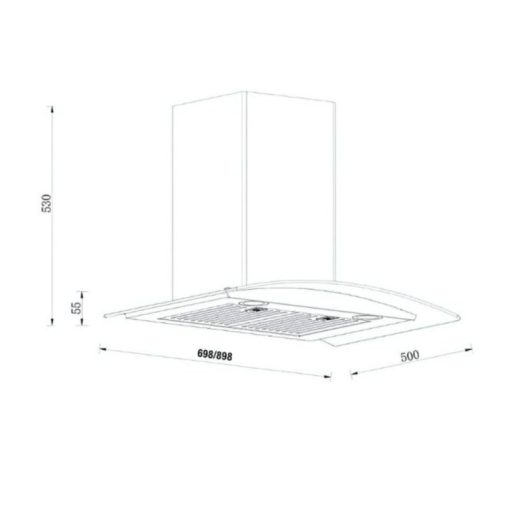 Máy hút mùi kính cong GrandX GX H90C55 - Ảnh 2