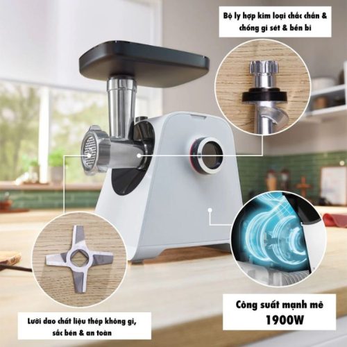 Máy xay thịt Bosch MFWS420W 6 kich thuoc may xay thit bosch mfws420w