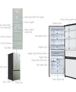 kich thuoc tu lanh 2 canh ngan da duoi inverter 324 lit aqua aqr b380ma gm