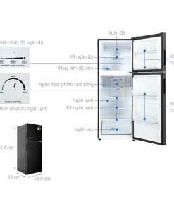 kich thuoc tu lanh 2 canh ngan da tren inverter 245 lit aqua aqr t259fa fb