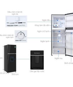 kich thuoc tu lanh 2 canh ngan da tren inverter 328 lit aqua aqr t380fa wgb