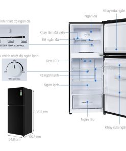 kich thuoc tu lanh aqua inverter 189 lit aqr t220fafb