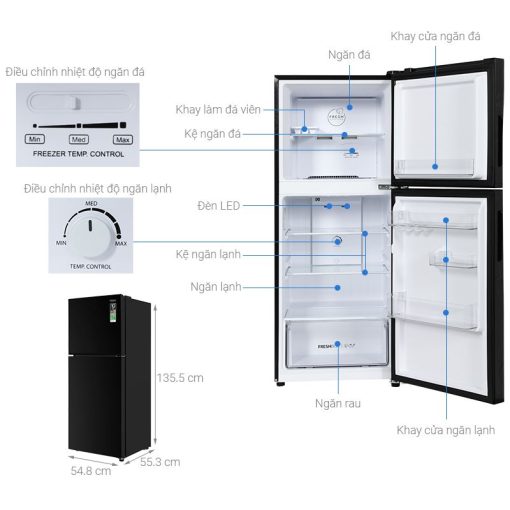 Tủ lạnh Aqua Inverter 189 lít AQR-T220FA(FB) - Ảnh 4