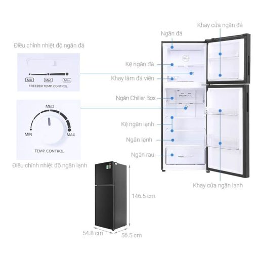 Tủ lạnh Aqua Inverter 211 lít AQR-T238FA(FB) - Ảnh 3