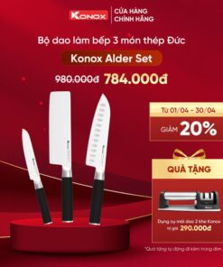 Khuyến mại bộ dao làm bếp 3 món Konox Alder Set