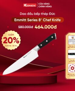 Khuyến mại dao đầu bếp thép Đức Konox Emmitt Series 8″ Chef Knife