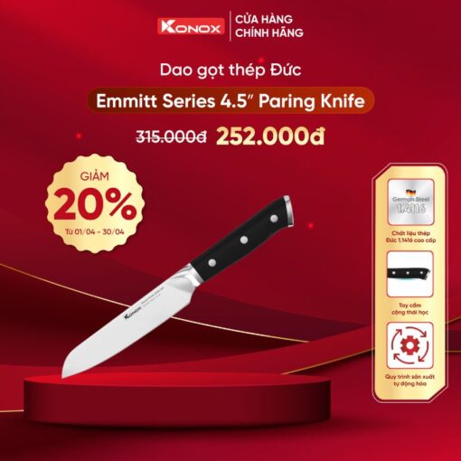 Khuyến mại dao gọt thép Đức Konox Emmitt Series 4.5″ Paring Knife