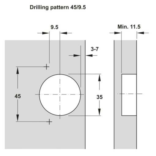 Bản lề trùm ngoài Metalla SM 110° Giảm Chấn Hafele 315.07.113 - Ảnh 3