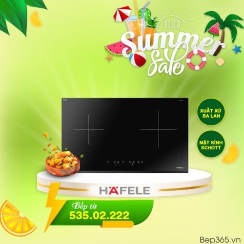 COMBO 13: Bếp từ đôi HC-IS772EA 535.02.222 + Hút mùi Hafele HH WI90B 539.81.175 + Tủ lạnh Hafele HF-SBSID 534.14.020