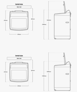 Kich thuoc may giat samsung inverter 14 kg wa14cg5886bdsv