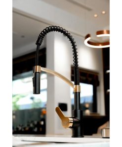 anh voi rua bat wasserwerk wk 3 black matt gold with spiral spring 700558