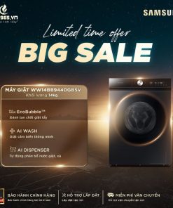 Máy Giặt Samsung Bespoke AI Inverter 14 kg WW14BB944DGBSV cửa trước