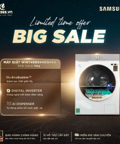 Máy Giặt Samsung Inverter 14 kg WW14BB944DGHSV cửa trước