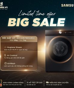 Máy Giặt Sấy Samsung Inverter Giặt 12 kg - Sấy 7 kg WD12DB7B85GBSV