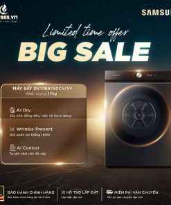 Mấy Sấy Bơm Nhiệt Inverter Samsung 17 Kg DV17B9750CV/SV