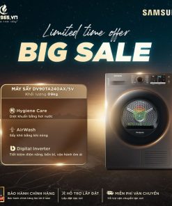 Máy Sấy Bơm Nhiệt Samsung 9 Kg DV90TA240AX/SV