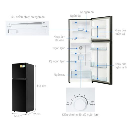 Tủ lạnh 2 cánh 210 lít Hitachi HRTN5230MUVN - Ảnh 4