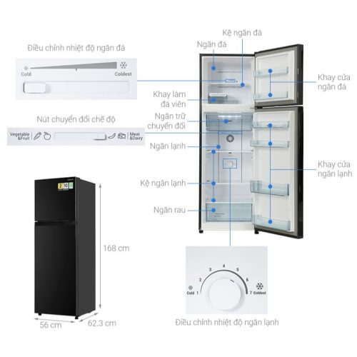 Tủ lạnh 2 cánh 260 lít Hitachi HRTN5275MFUVN 9 chi tiet tu lanh 2 canh 260 lit hitachi hrtn5275mfuvn