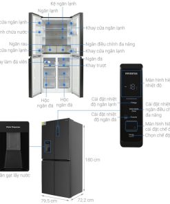 chi tiet tu lanh 4 canh side by side 464 lit hitachi hr4n7520dswdxvn