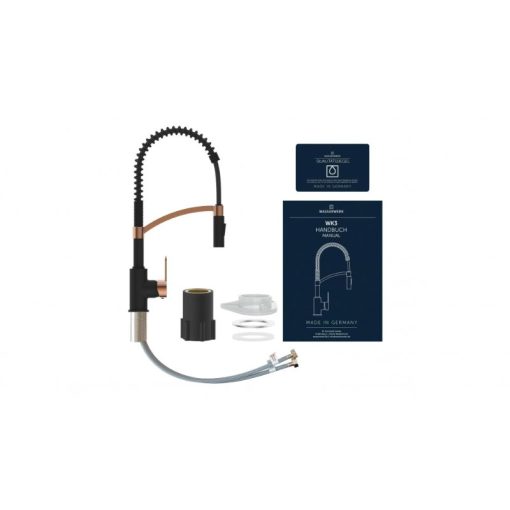 Vòi rửa bát Wasserwerk WK 3 black/rose gold with spiral spring 700557 - Ảnh 3