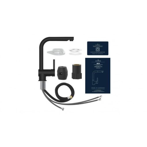 Vòi rửa bát Wasserwerk WK 4 Black 700416 màu đen có dây rút - Ảnh 3