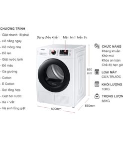 kich thuoc may giat samsung inverter 10 kg ww10ta046ae sv cua truoc