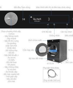 kich thuoc may say bom nhiet inverter samsung 17 kg dv17b9750cv sv