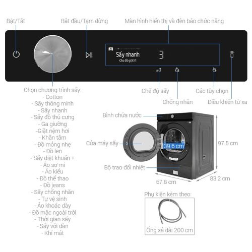 kich thuoc may say bom nhiet inverter samsung 17 kg dv17b9750cv sv