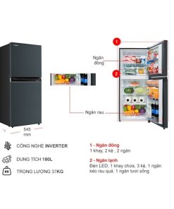 kich thuoc tu lanh 2 canh inverter 180 lit toshiba gr rt234we pmv52