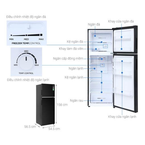 Tủ Lạnh 2 cánh Inverter 236 Lít Aqua AQR-T260FA(FB) - Ảnh 3