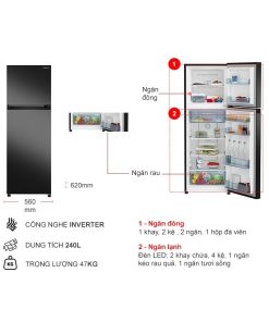 kich thuoc tu lanh 2 canh inverter 240 lit hitachi hrtn5255mfuvn