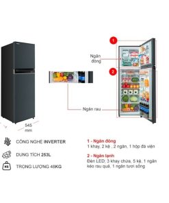 kich thuoc tu lanh 2 canh inverter 253 lit toshiba gr rt329we pmv52