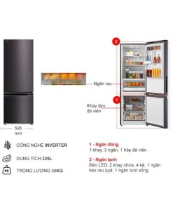 kich thuoc tu lanh 2 canh inverter 325 lit toshiba gr rb410we pmv37 sg