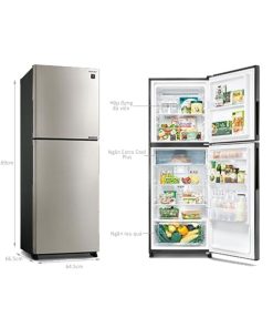 kich thuoc tu lanh 2 canh inverter 330 lit sharp sj xp352ae sl