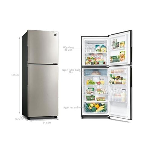 Tủ Lạnh 2 cánh Inverter 330 Lít Sharp SJ-XP352AE-SL 7 kich thuoc tu lanh 2 canh inverter 330 lit sharp sj xp352ae sl