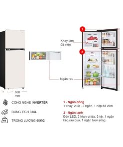 kich thuoc tu lanh 2 canh inverter 335 lit lg gn b332bg