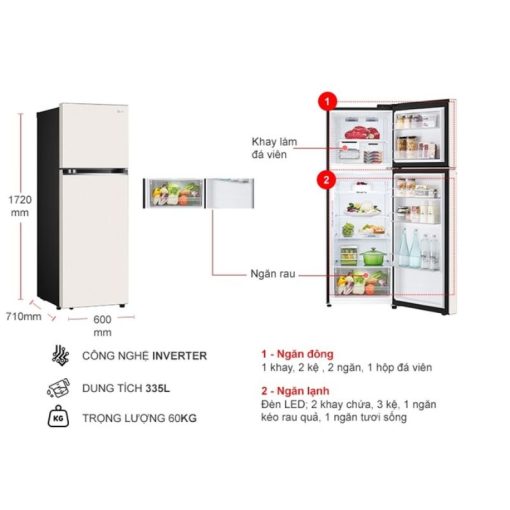 Tủ Lạnh 2 cánh Inverter 335 Lít LG GN-B332BG - Ảnh 4