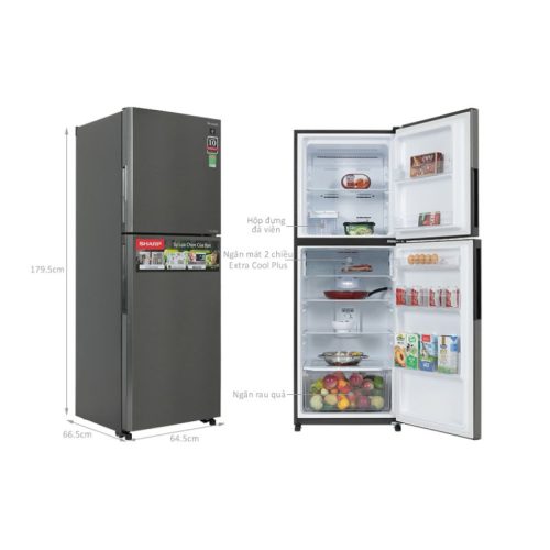 Tủ Lạnh 2 cánh Inverter 360 Lít Sharp SJ-XP382AE-DS 7 kich thuoc tu lanh 2 canh inverter 360 lit sharp sj xp382ae ds