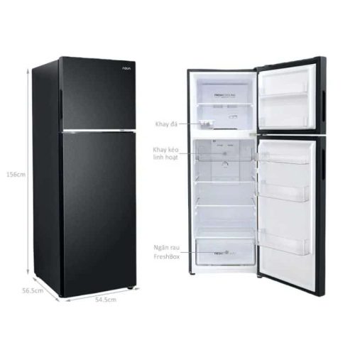 Tủ lạnh 2 cánh ngăn đá trên Inverter 241 lít Aqua AQR-T278FA(SC) 7 kich thuoc tu lanh 2 canh ngan da tren inverter 241 lit aqua aqr t278fa sc 1