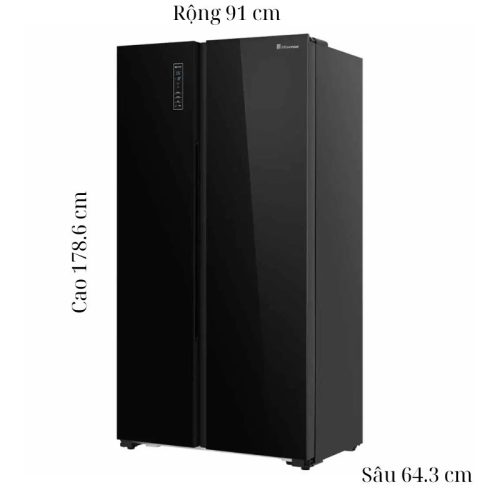 Tủ Lạnh 2 cánh side by side Inverter 519 Lít Hisense HS56WBG 7 kich thuoc tu lanh 2 canh side by side inverter 519 lit hisense hs56wbg