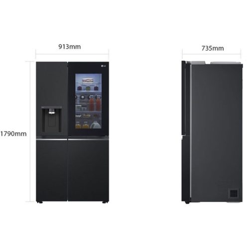 Tủ Lạnh 2 cánh side by side Inverter 635 Lít LG GR-X257BL 9 kich thuoc tu lanh 2 canh side by side inverter 635 lit lg gr x257bl