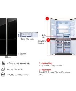 kich thuoc tu lanh 2 canh side by side inverter 678 lit sharp sj fx688vg bk