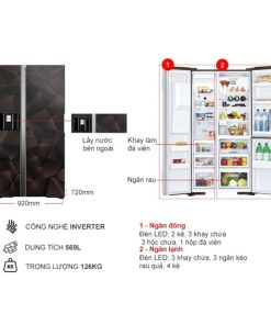 kich thuoc tu lanh 3 canh side by side inverter 569 lit hitachi r fm800xaggv9x gbz