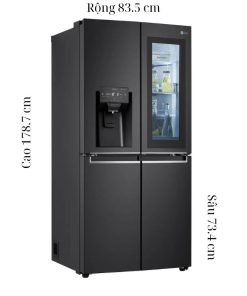 kich thuoc tu lanh 4 canh multi door inverter 496 lit lg gr x22mbi